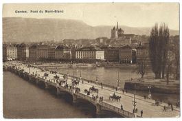 Genève.   Pont  du  Mont-Blanc   (animé)