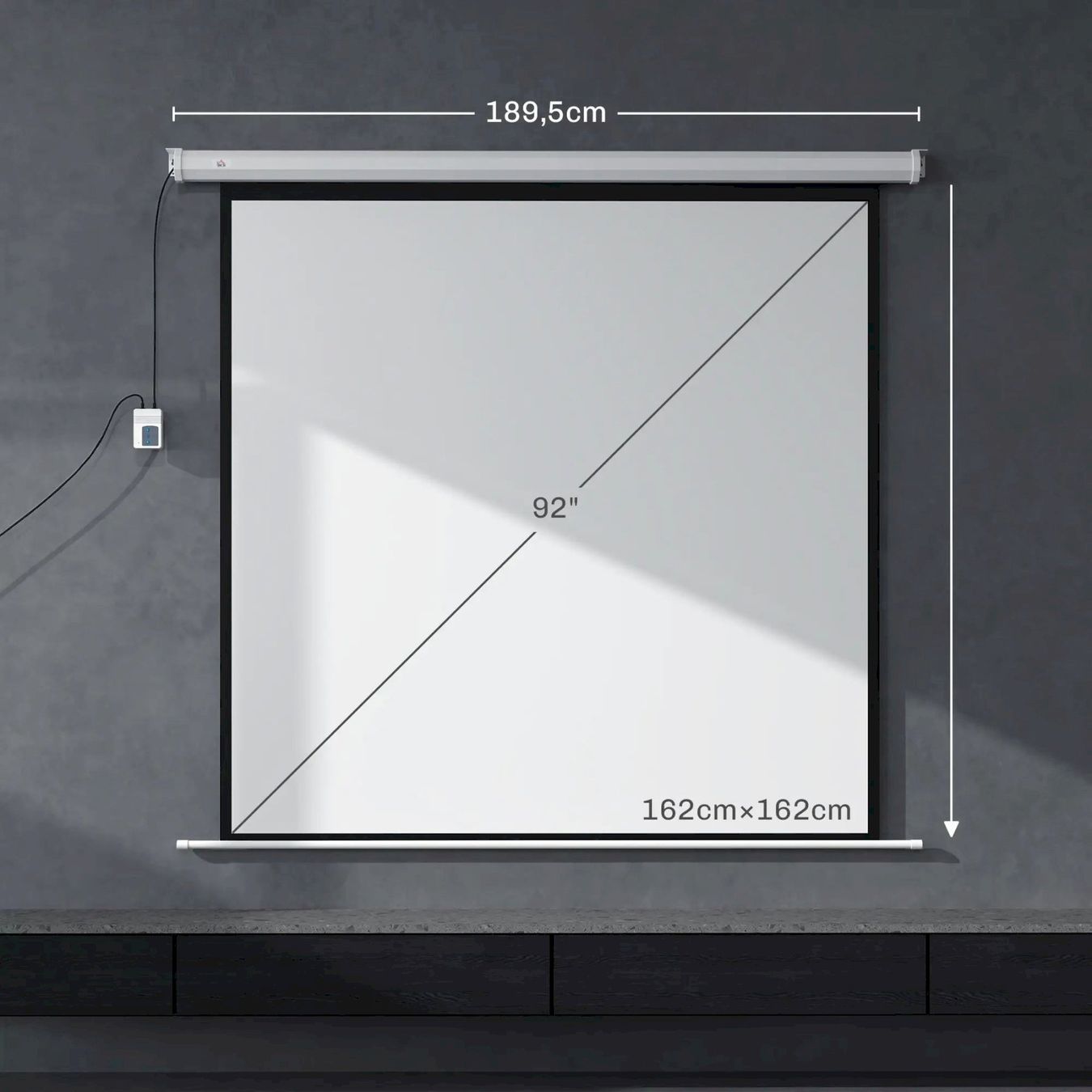 Heimkino: HOMCOM Beamer Leinwand 92” 165x165cm – Neu und originalverpackt aus Bottighofen von zaap 2