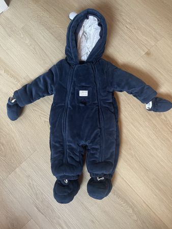 Baby Overall Kanz dunkelblau mit Kapuze Grösse 62-68