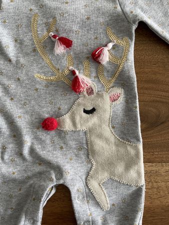 Weihnachts-Strampler von MUDPIE Gr. 0-3 Monate - wie MAYORAL