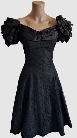 Cocktailkleid Abendkleid Partykleid  Vintage schwarz XS/S