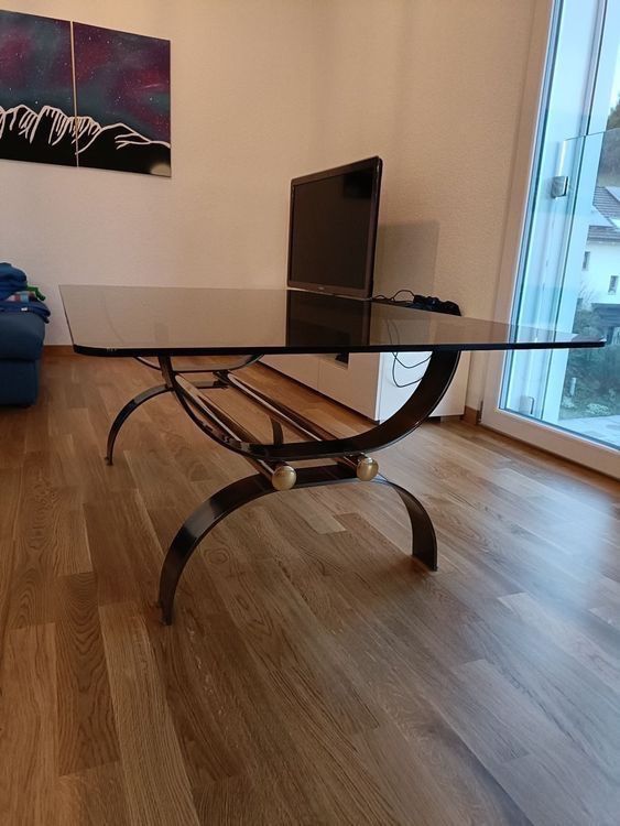 Tavoli: Couchtisch aus Glas und Metall – Usato da Ennetbühl venduto da Van_Schoch 2