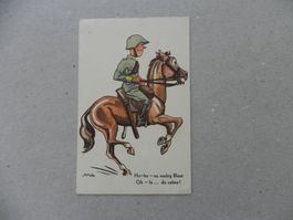 CH Humor Motiv Karte Miltär Rueblikarte Bären Katzen ca.1940