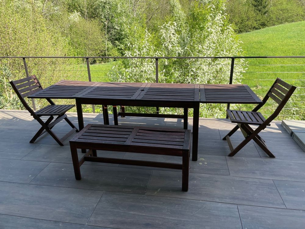 Äpplarö Gartentisch mit 2 Bänken & 2 Stühlen Kaufen auf Ricardo