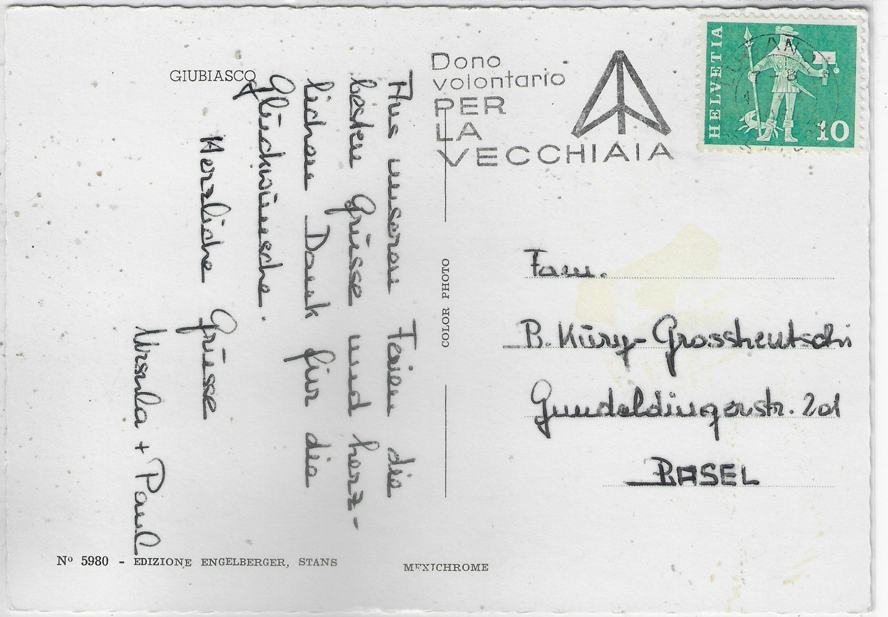 Cartoline postali: Giubiasco - Multiview – Usato da Ettingen venduto da Kartenplanet 1