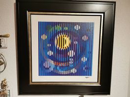 Giclée auf Canvas Yaacov Agam 'Sun and Moon Romance'