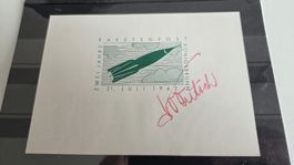 1962 Vignette 2 Jahre Raketenpost mit Unterschrift