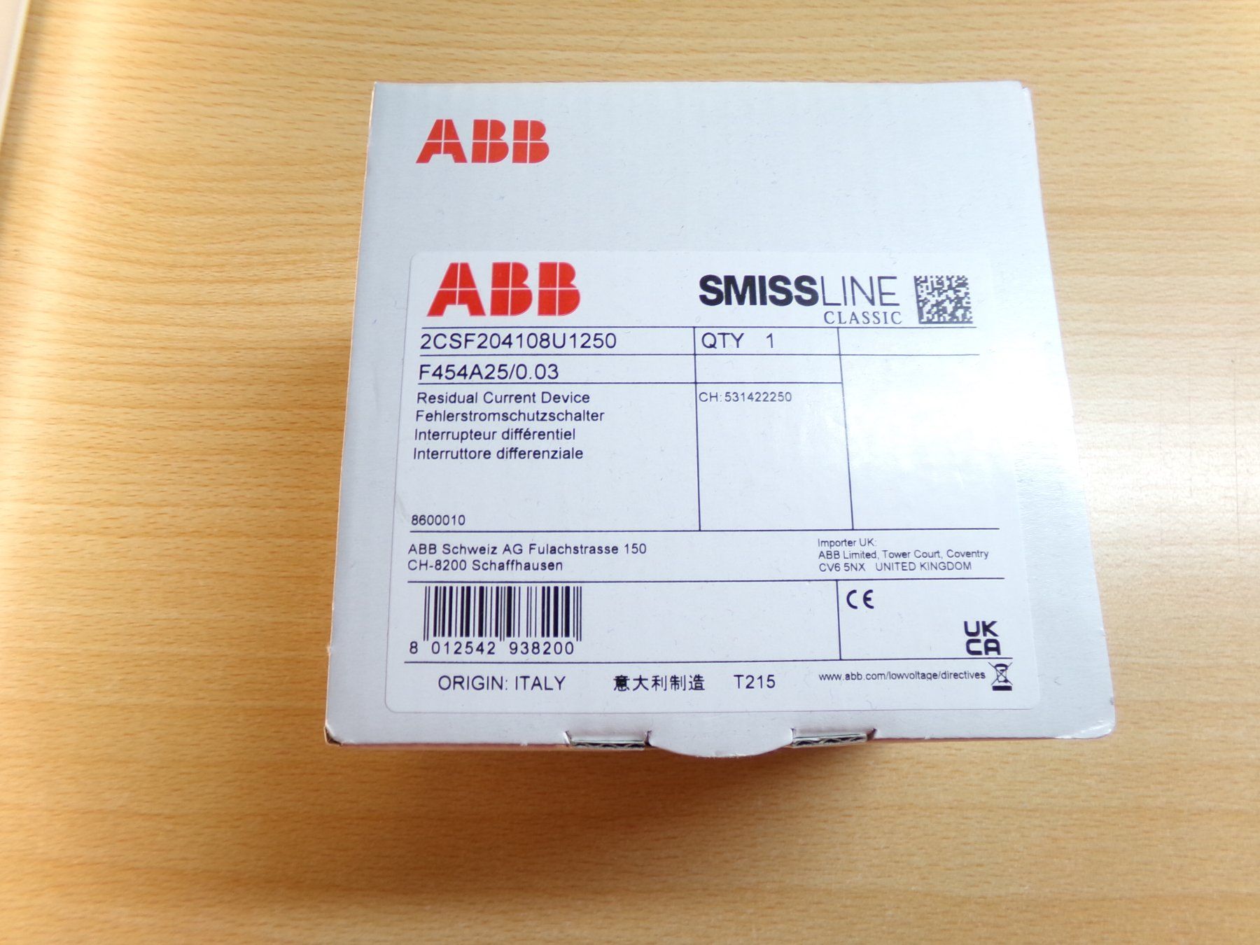 ABB Schalter: FI 25A 4pol. ABB-smissline – Neu und originalverpackt aus Hombrechtikon von HaGeKa50
