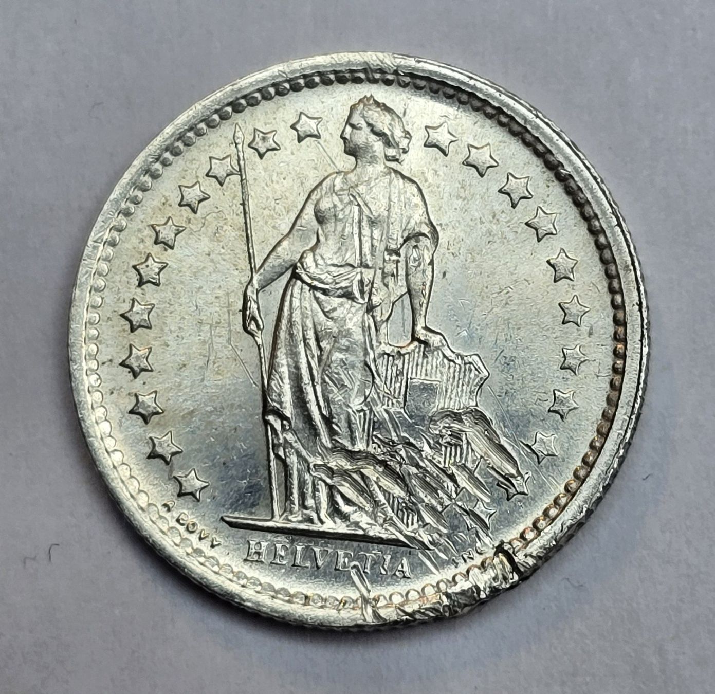 Alle Münzen: 50 Rp. 1967 Silbermünze – Gebraucht aus Hornussen von Corvette- 1