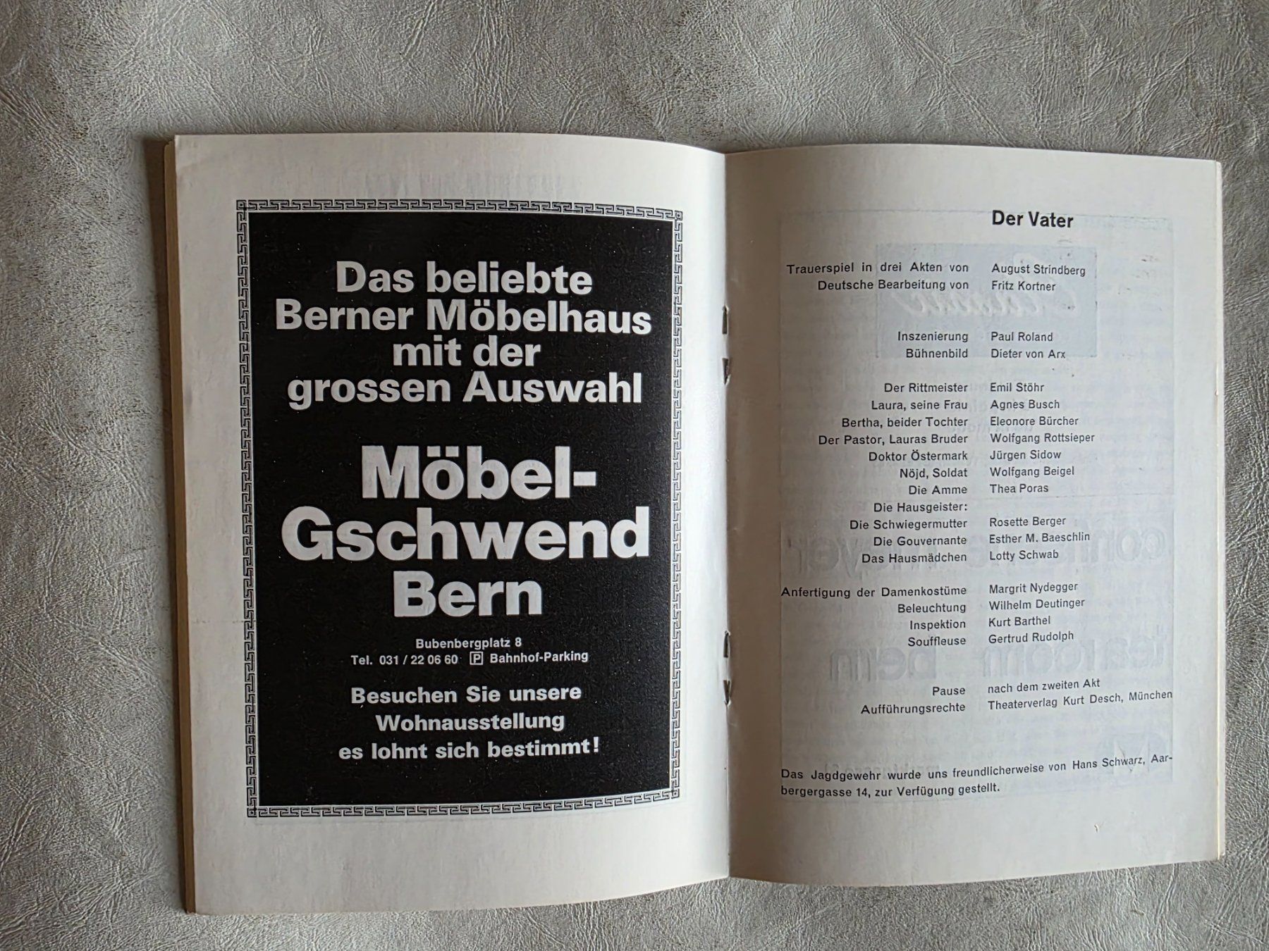 Documenti: Programm Heft Atelier Theater - Der Vater - 71/72 – Usato da Walterswil BE venduto da Lonitti 6