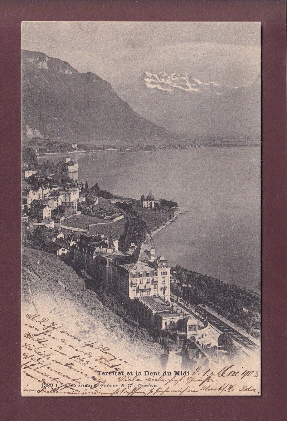 Cartoline postali: TERRITET - Dents du Midi - 1903 – Usato da Pully venduto da nicecards