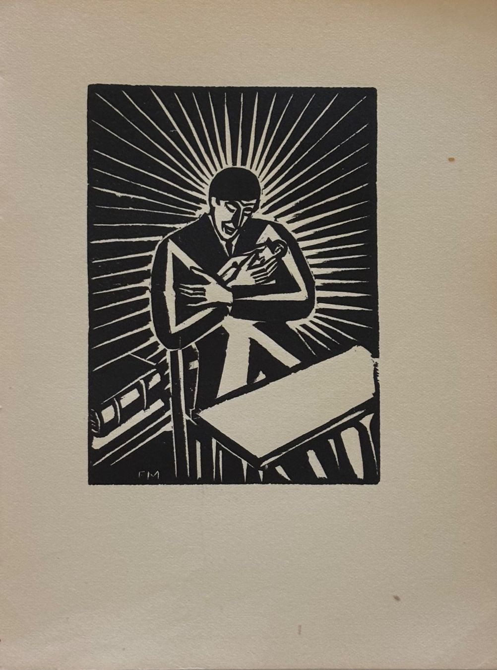 Xilografie: Frans Masereel, Holzschnitt, 1927 – Usato da Frauenfeld venduto da Merk52
