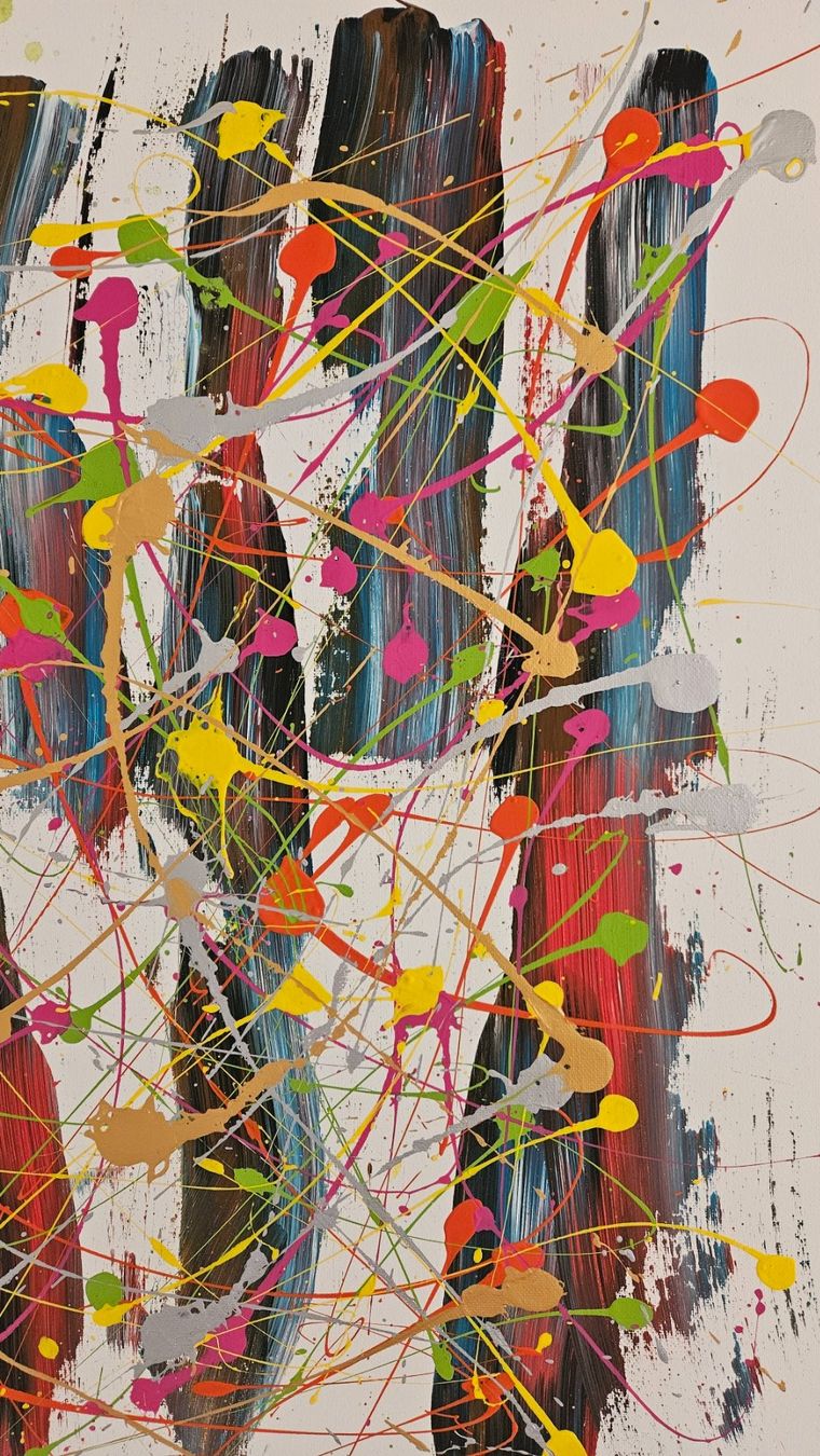 Gemälde: Tableau abstrait multicolore, œuvre unique d'été! – Neu (gemäss Beschreibung) aus Le Locle von fab_c9hh 4