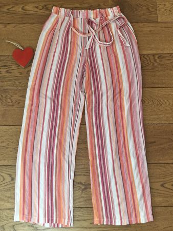 Damen Hose Gaudi gestreift bunt mit Bindeband Gr S neuwertig