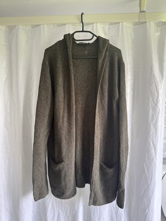 Drykorn Strickjacke mit Kapuze khaki M Baumwolle