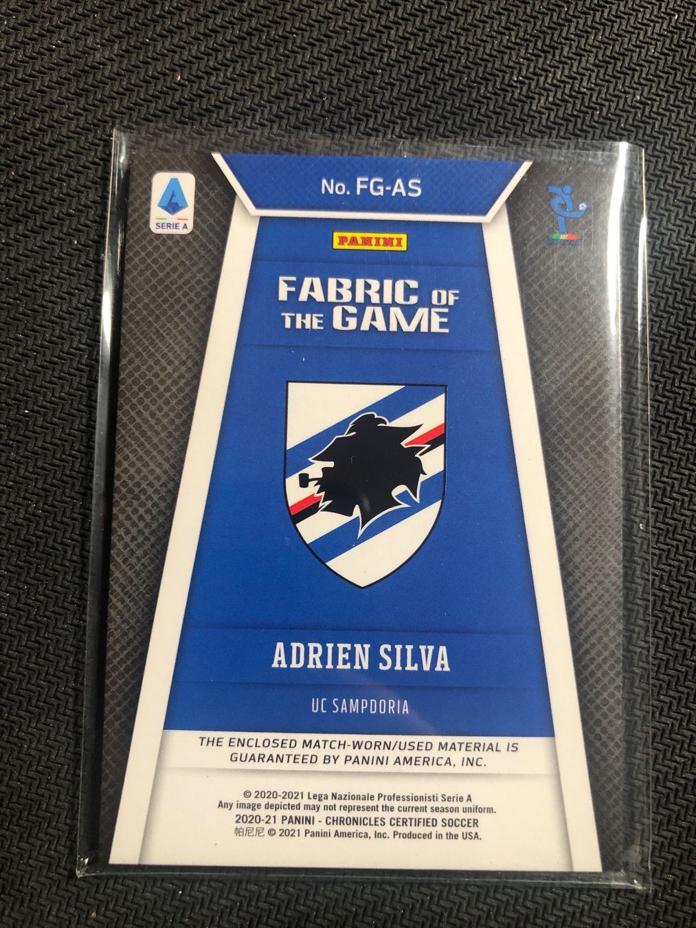 Topps Carte collezionabili: Panini Certified Adrien Silva Match-worn Patch 84/99 – Usato da Wangenried venduto da Garagara 1