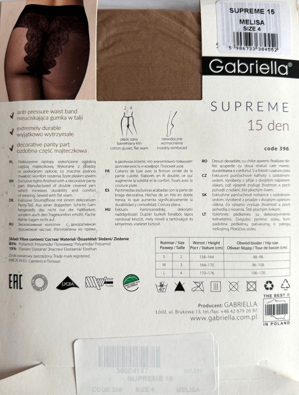 Strümpfe & Strumpfhosen: Strumpfhose Gabriella Supreme – Neu und originalverpackt aus Menziken von ABA60 1