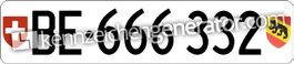 Kontrollschild BE 666 332