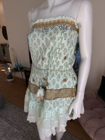 Las Noches Ibiza Kleid, Mintgrün, Boho-Sommerstil
