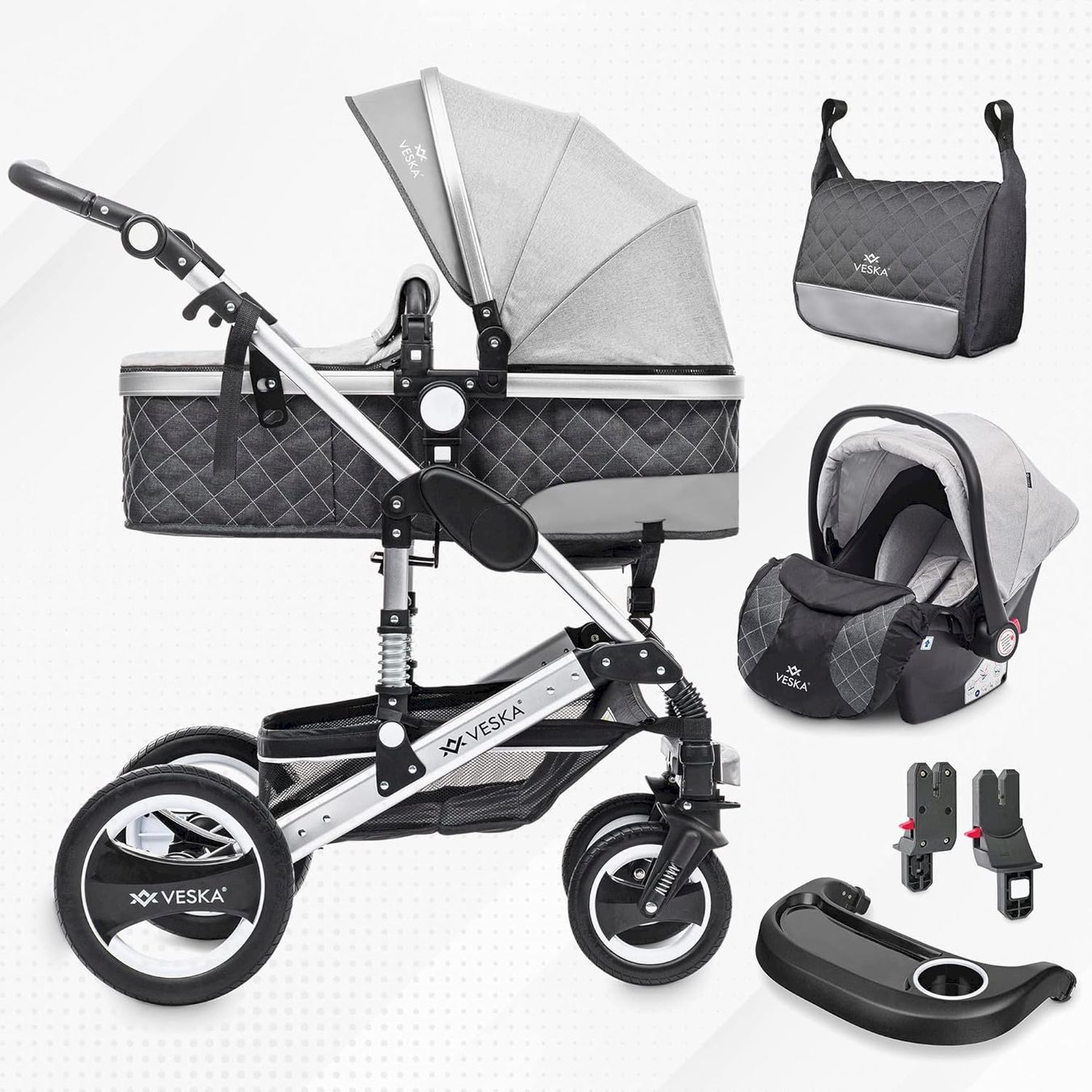 Carrozzine: Kombi-Kinderwagen Silber-anthrazit/grau – Nuovo e nell'imballaggio originale da Bottighofen venduto da zaap