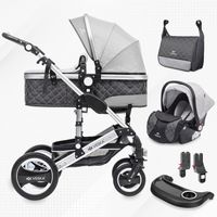 Kombi-Kinderwagen Silber-anthrazit/grau