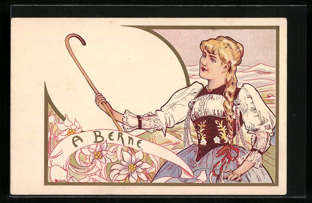 Cartoline postali: Litho A Berne, Blonde Schweizerin aus Be – Usato da Berlin venduto da bartko-reher