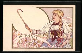 Litho A Berne, Blonde Schweizerin aus Be
