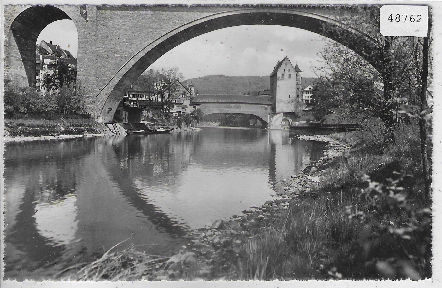 Cartoline postali: Baden - Partie an der Limmat – Usato da Ettingen venduto da Kartenplanet