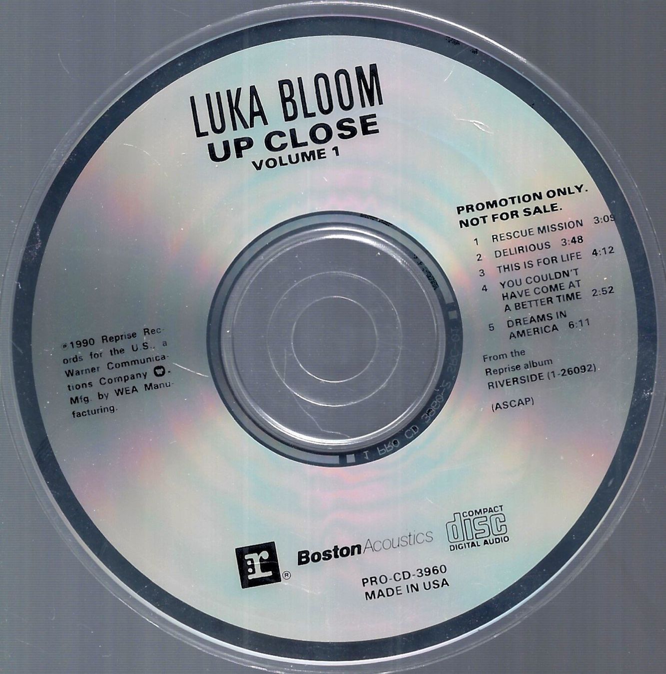 CD: Luka Bloom UP CLOSE Vol.1 PromoCD – Usato da Kandergrund venduto da Sososo 2