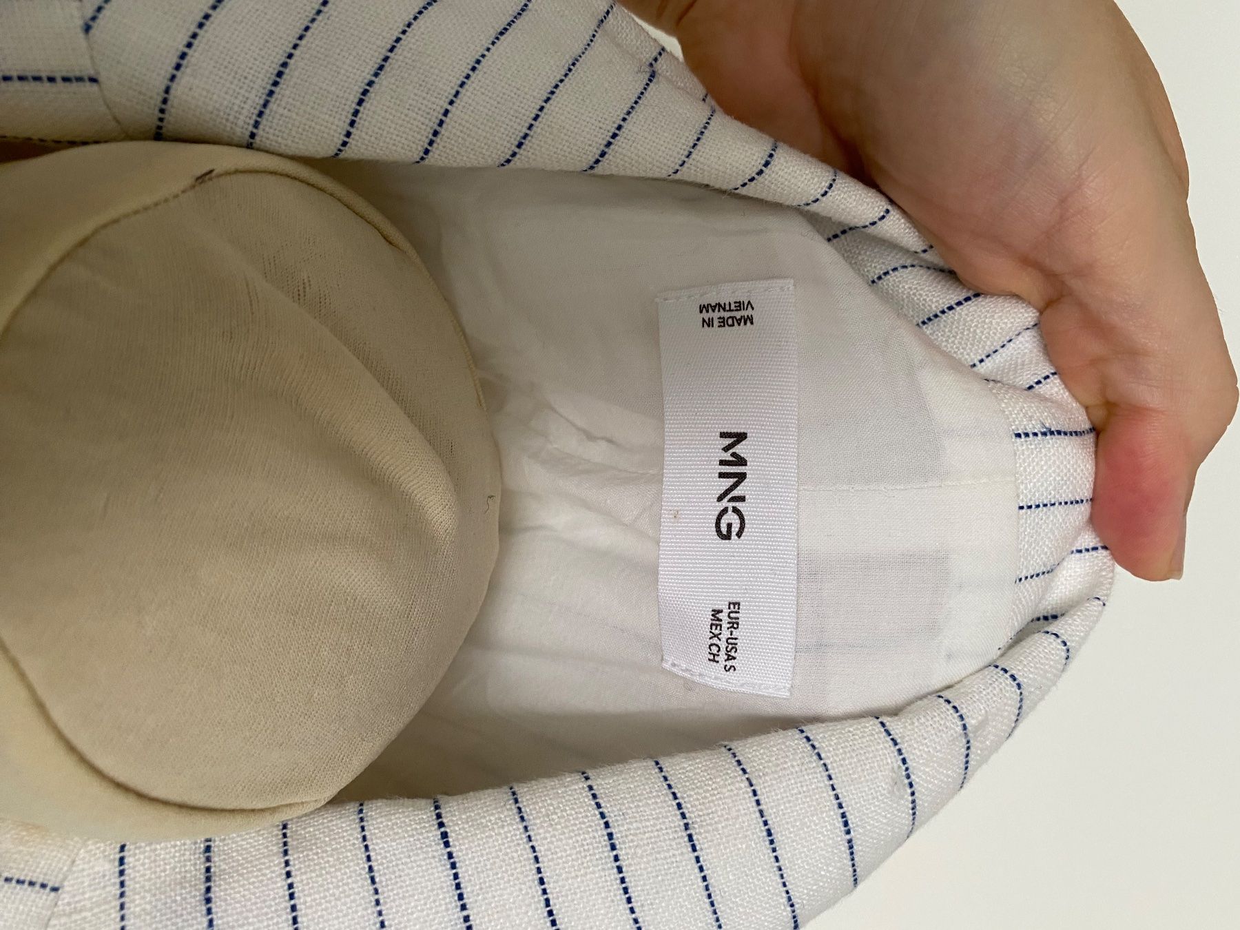 Mango Anzüge & Kostüme: Mango Blazer Leinenmix gestreift Gr. S oversize ungetragen – Neu (gemäss Beschreibung) aus Wolfwil von Piccola87 3