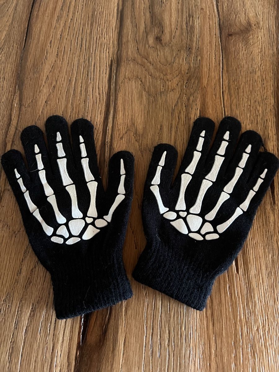 Guanti & manicotti: Neue Handschuhe mit Skelett-Print – Nuovo e nell'imballaggio originale da Kallnach venduto da sta_sy57