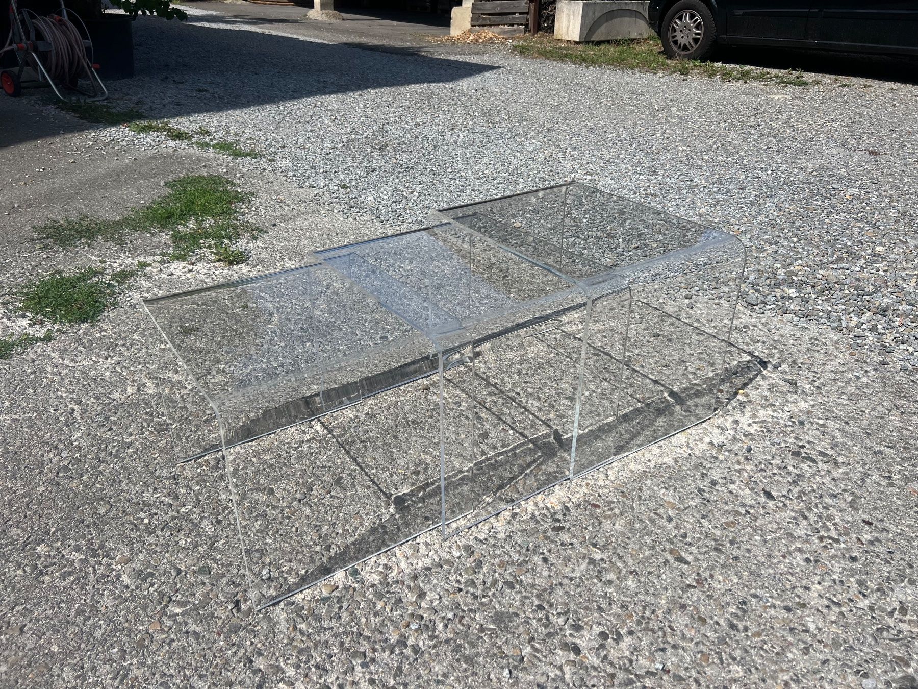 Tavoli: 3 er Set Plexiglas Tische – Usato da Otelfingen venduto da Yossi-68 1
