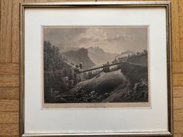Alter Stich der Vitznau-Rigi Bahn bei der Schnurtobelbrücke