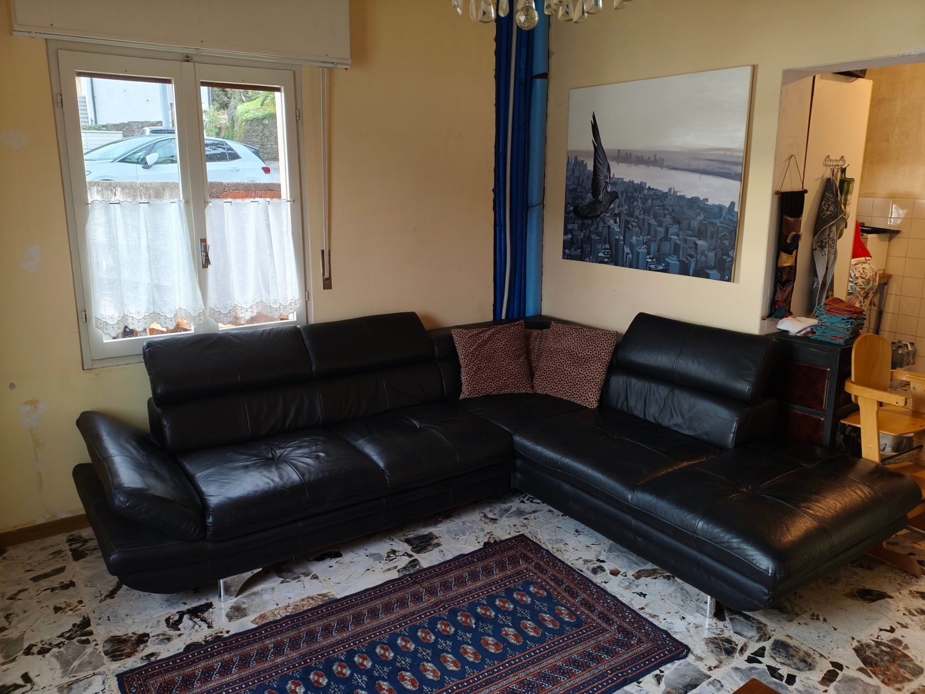 Sofas: Ecksofa Leder schwarz 245cmx285cm – D'occasion à Hinwil par EdwinT 1