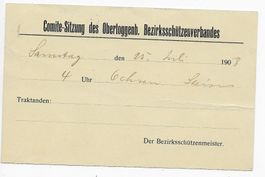 Drucksache, Comite-Sitzung des Obertogg.Bezirksschützenverba