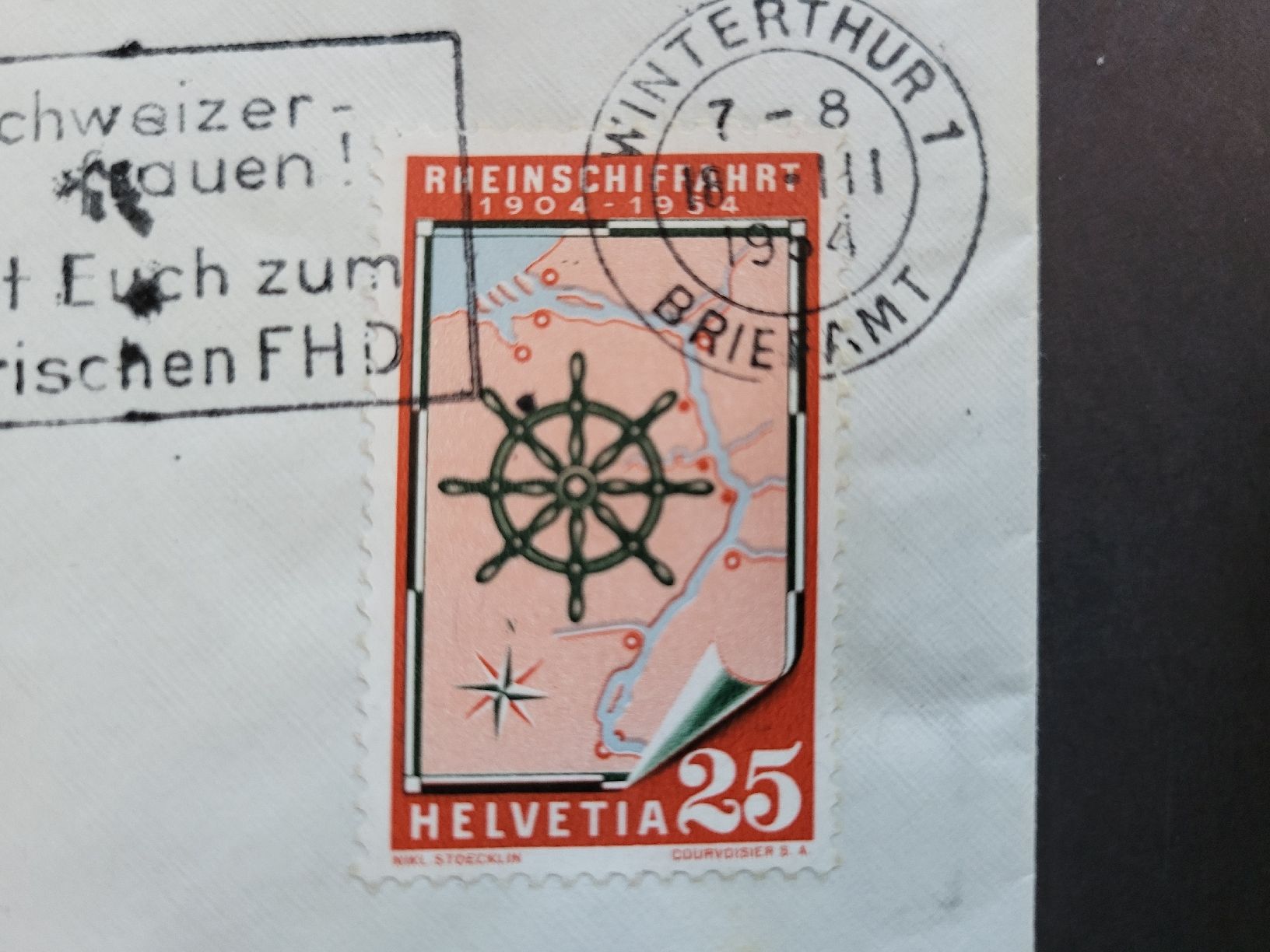 Tutti i francobolli: 1954, Brief von Winterthur nach Bern – Usato da stäfa venduto da brandy66 1