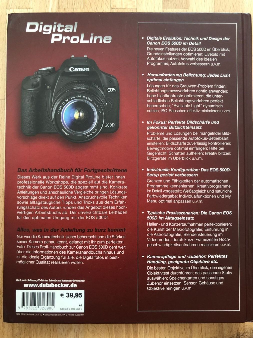 Canon Kamera: Das Profihandbuch zur Canon EOS 500D – Gebraucht aus Nussbaumen AG von Pika-Shop 1