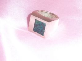 bague en argent et pierre taille 55 unisexe