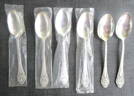 6 Turnerlöffel FFFF - PEKA 90er - versilbert - Kaffeelöffel
