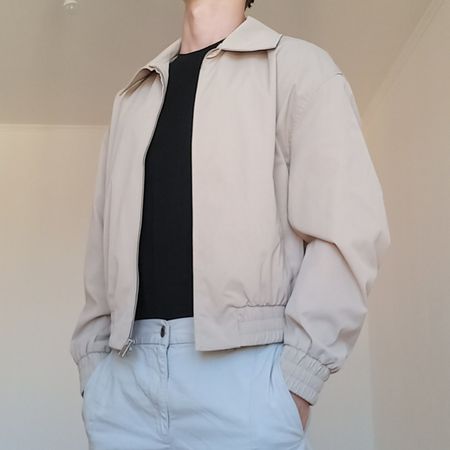 Blouson beige homme, taille M, idéal pour l'automne