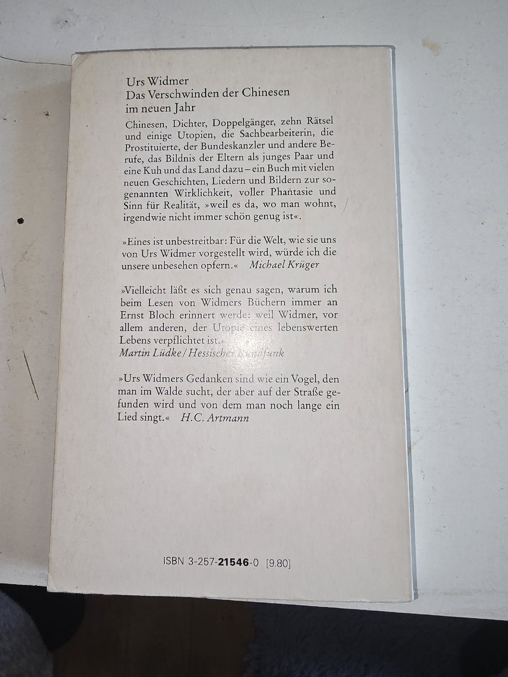 Libri: Widmer: Das Verschwinden der Chinesen – Usato da Oberbüren venduto da Elk2025 1