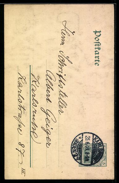 Ansichtskarten: Handgemalt sign. Otto Eichrodt: Karlsruh – Gebraucht aus Berlin von bartko-reher 1