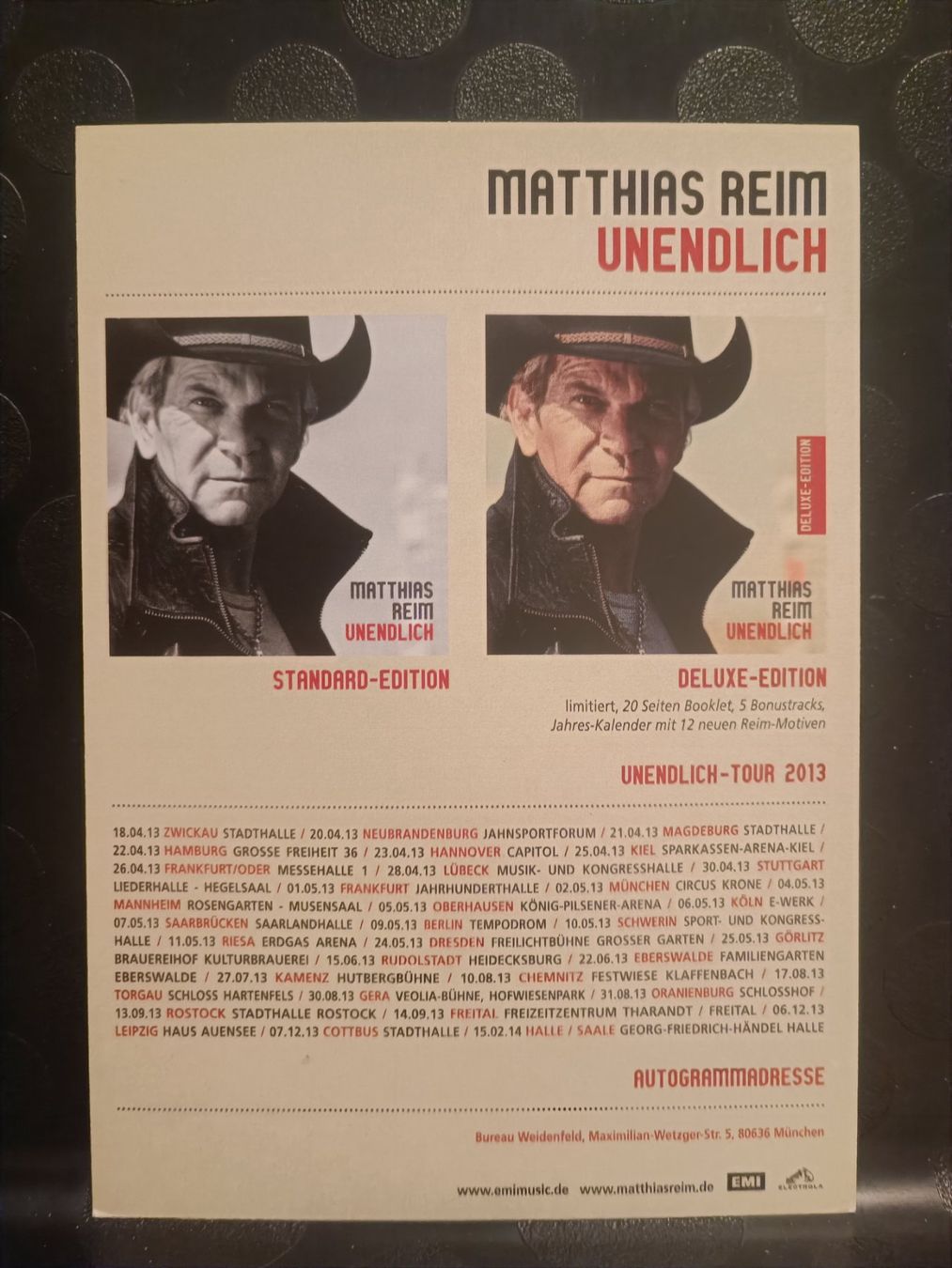 Autografi: Matthias Reim - handsignierte Autogrammkarte – Usato da Menziken venduto da Artographs 1
