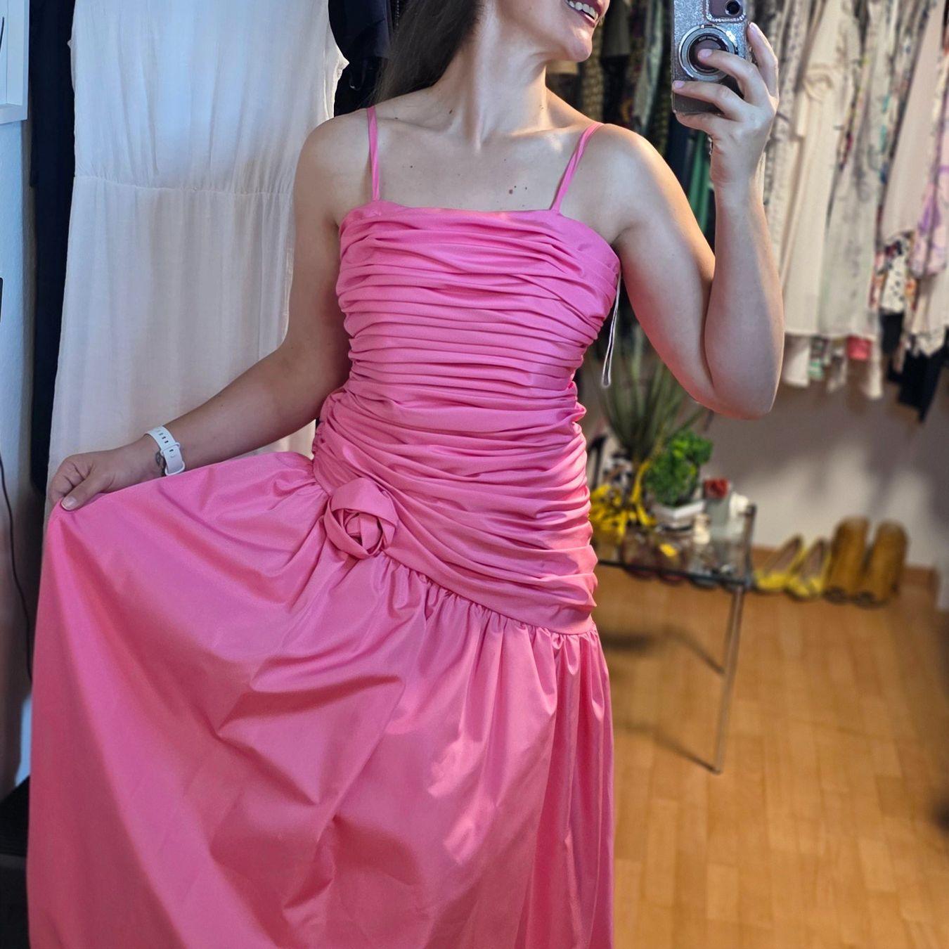 Vestiti: Vintage Kleid Pink 80er M England – Usato da Wald ZH venduto da CapLux