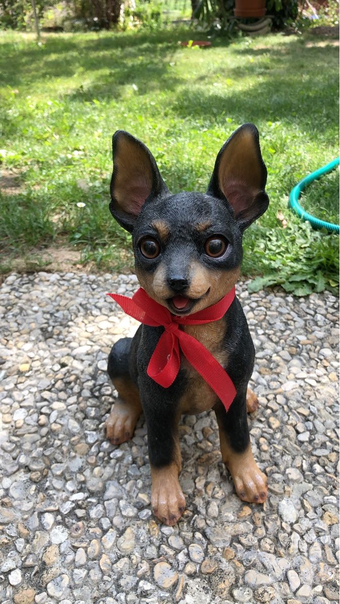 Statuette: Dog figurine with red bow – Usato da Baltschieder venduto da Miumiu21