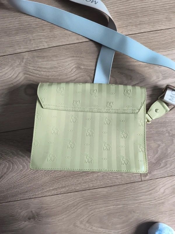 Maison Mollerus Borse da donna: Maison Mollerus Shoulder Bag Light Green Embossed Leather – Usato da Lausanne venduto da Danash 1