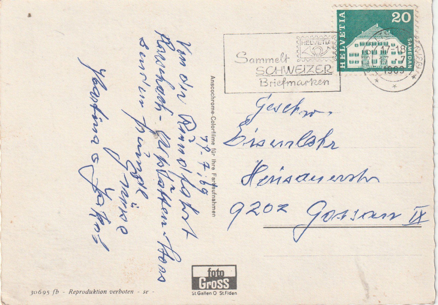 Cartoline postali: Altstätten MBK – Usato da Lumbrein venduto da made02 1