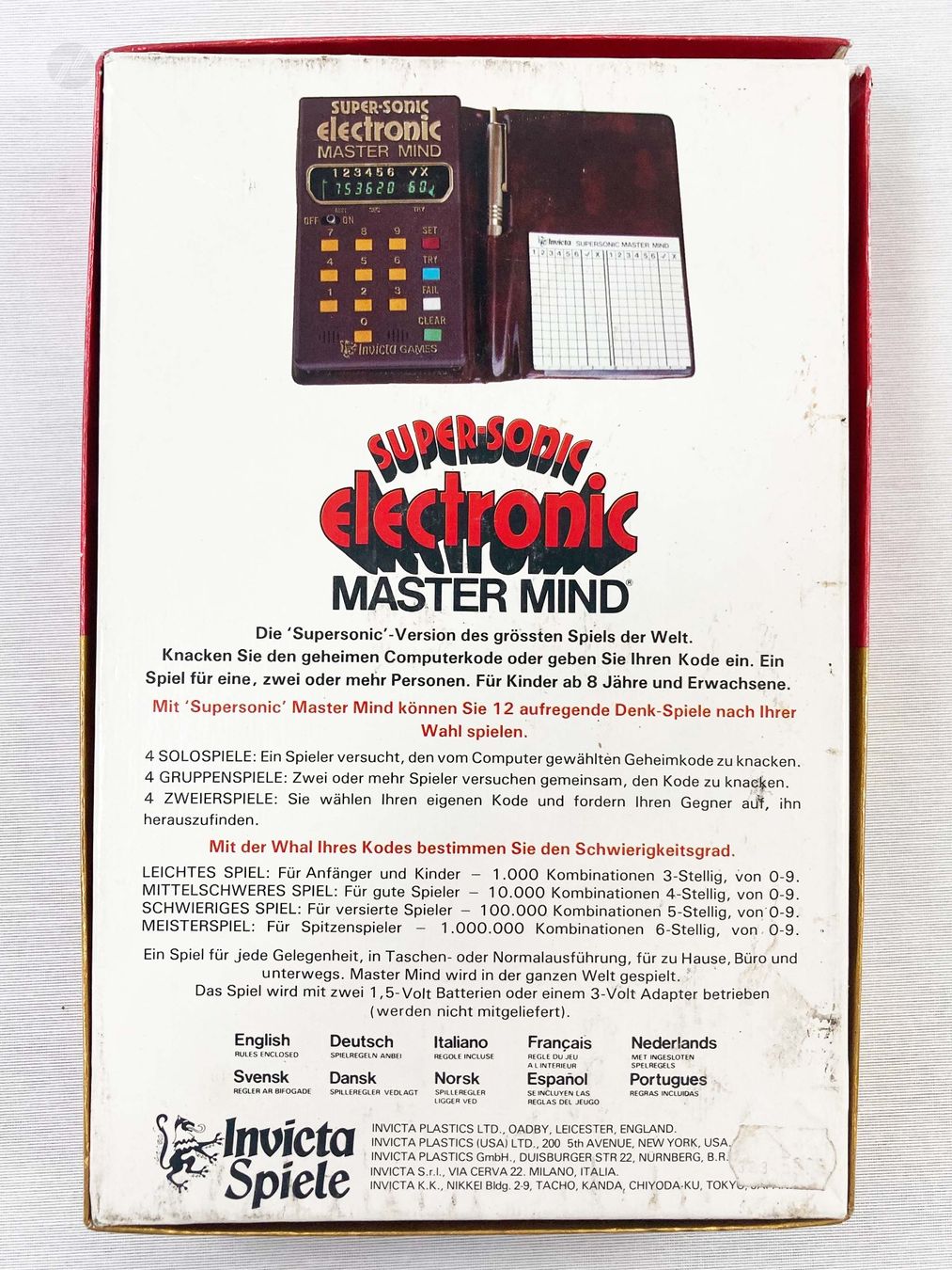 Invicta Giochi: Super-Sonic Electronic Master Mind Invicta OVP Vintage 70s – Difettoso da Wetzikon ZH venduto da cyan74 5