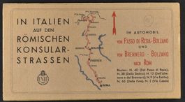 IN ITALIEN AUF DEN RÖMISCHEN STRASSEN 1937, alte Landkarte