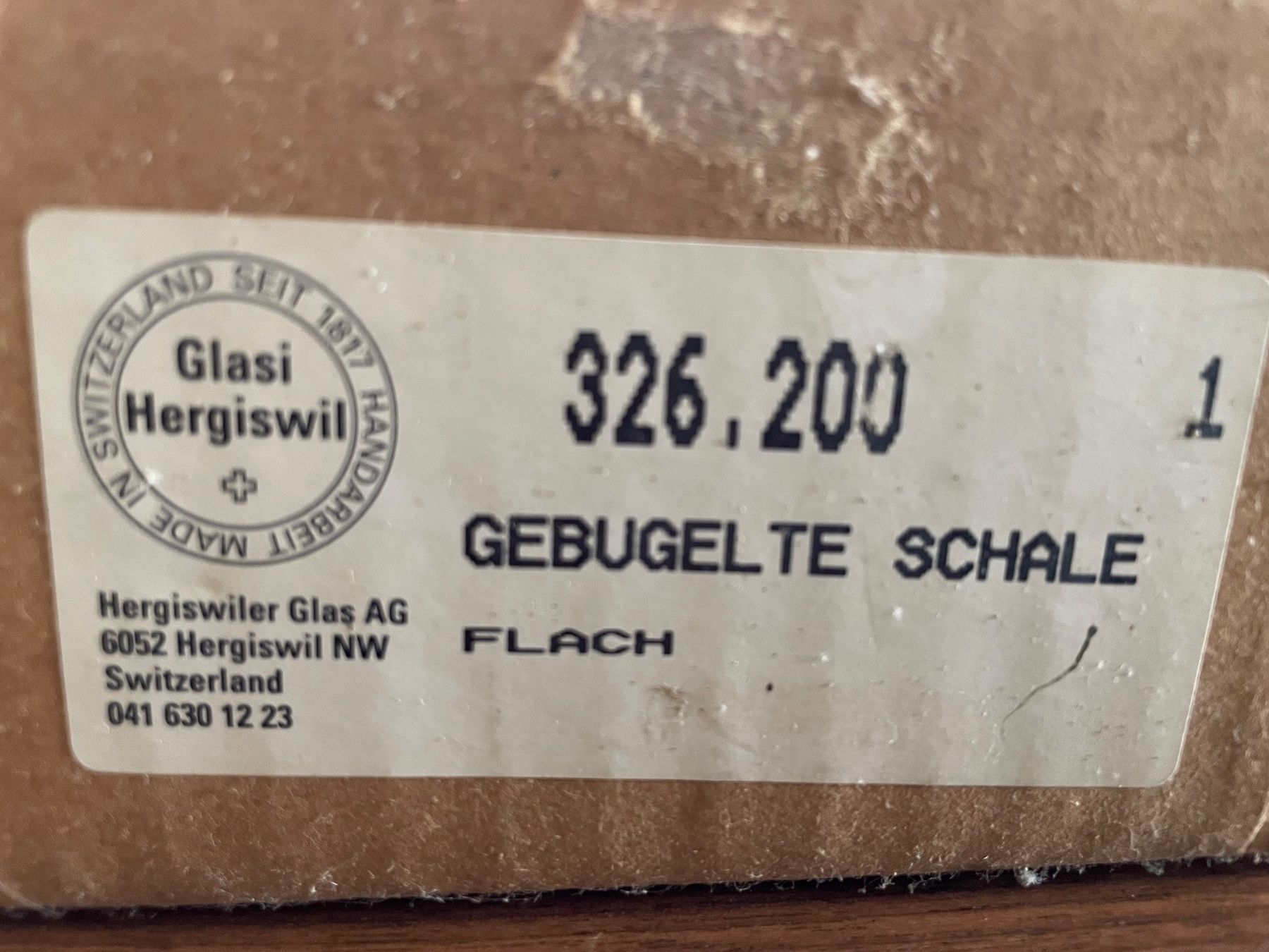 Glasi Hergiswil Piatti di portata: Schale, Glasi Hergiswil, Durchmesser 39 cm – Nuovo e nell'imballaggio originale da Oberkirch LU venduto da Simba03 1